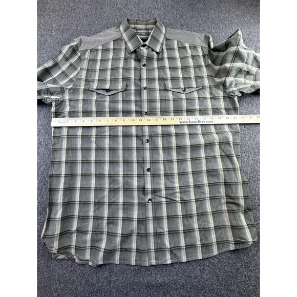 Kenneth Cole Reaction Shirt Mens XLarge Green Plaid Button Up Long Sleeve Cotton - Picture 6 of 15